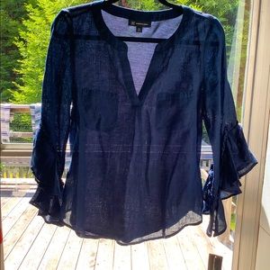 INC Linen Bell Sleeve Blouse NWT PM